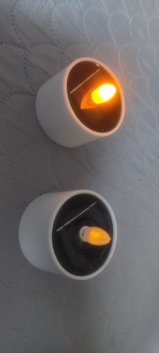 Lampka led light znicz solarny świeczka led imitujący płomień 2 sztuki