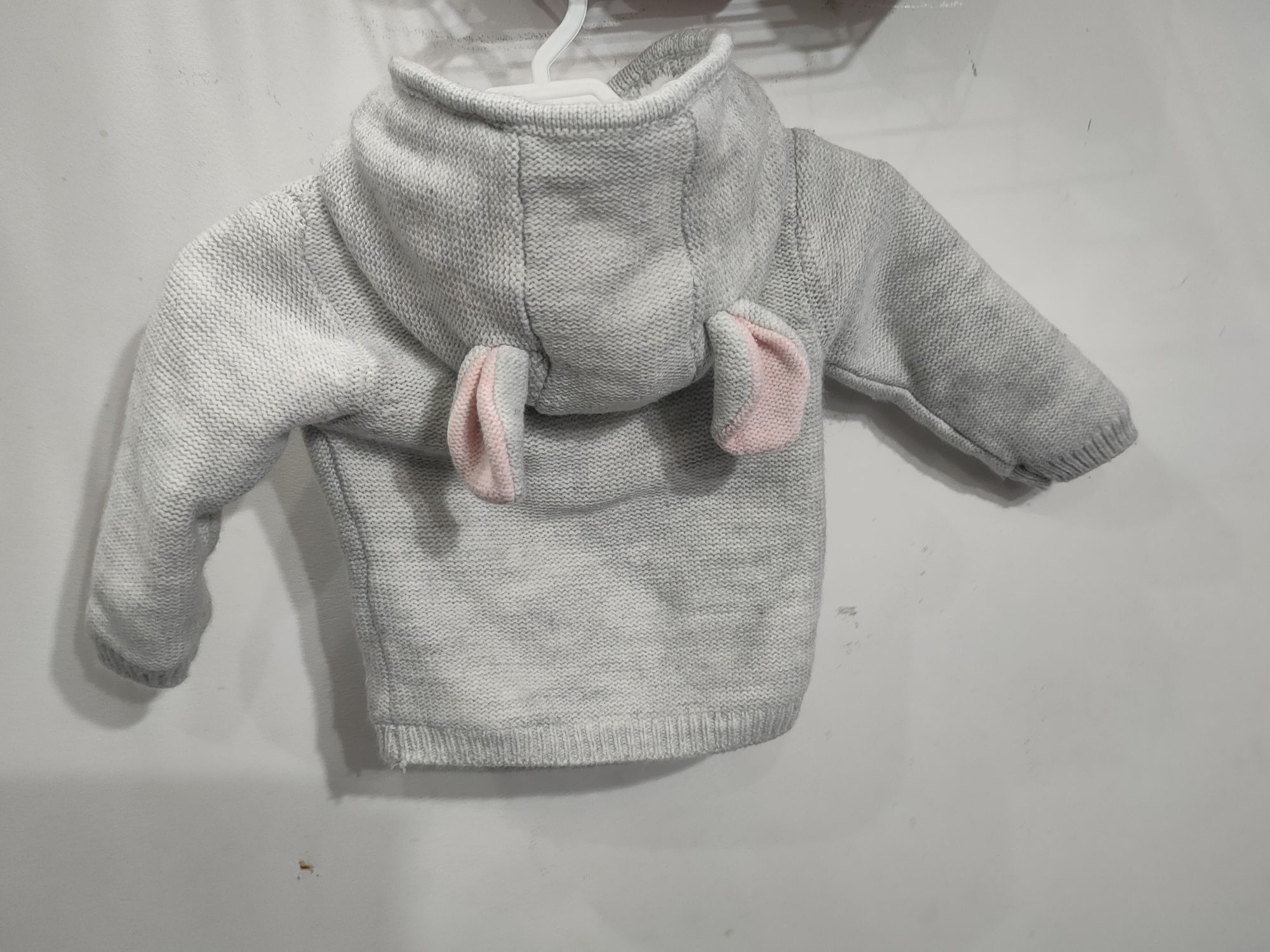 Sweter z kapturem uszy królika z podpinką