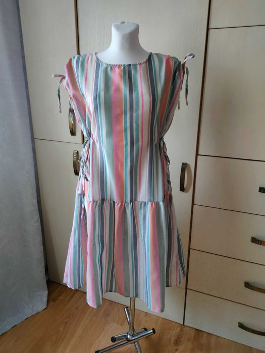 Shein NOWA sukienka oversize 44/46 2XL/3XL bawełna wiskoza paski