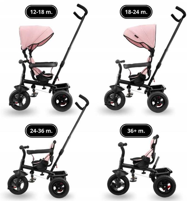 Obracany rowerek trójkołowy – wygodny pchacz dla malucha