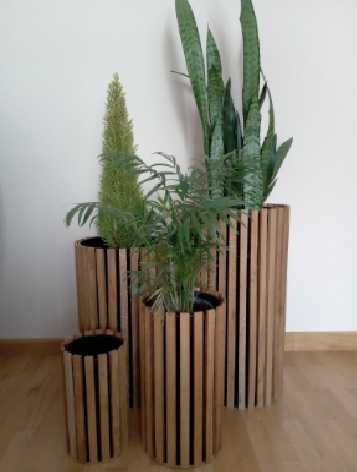 Osłonka z lameli , wys.58 cm , doniczka , osłonka