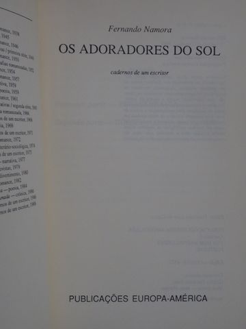 Os Adoradores do Sol de Fernando Namora