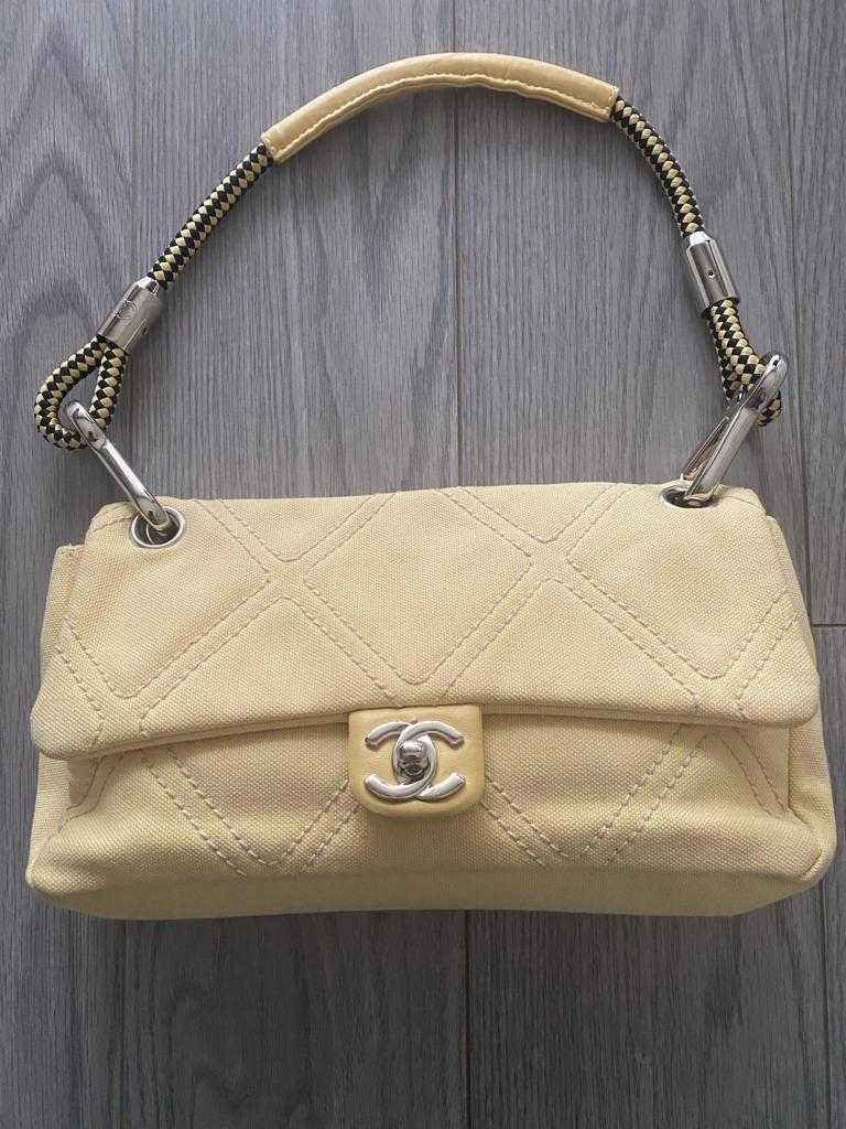 Chanel Fabric Yellow Bag