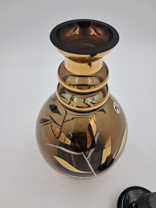 Egermann czeski komplet Novy Bor Bohemia karafka + 6 szklanek zestaw