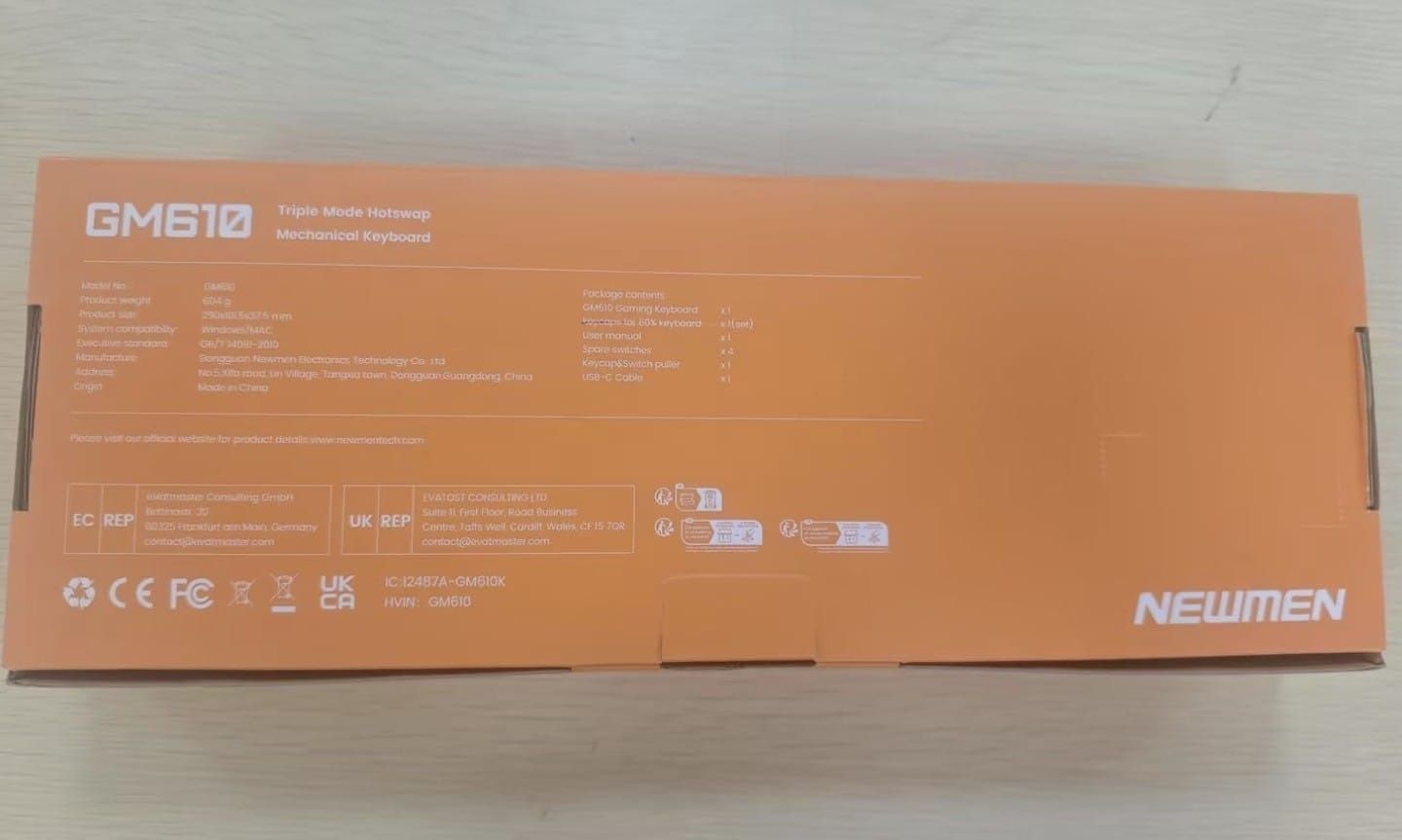NEWMEN GM610 60% mechaniczna klawiatura do gier, przewodowa i bezprzew