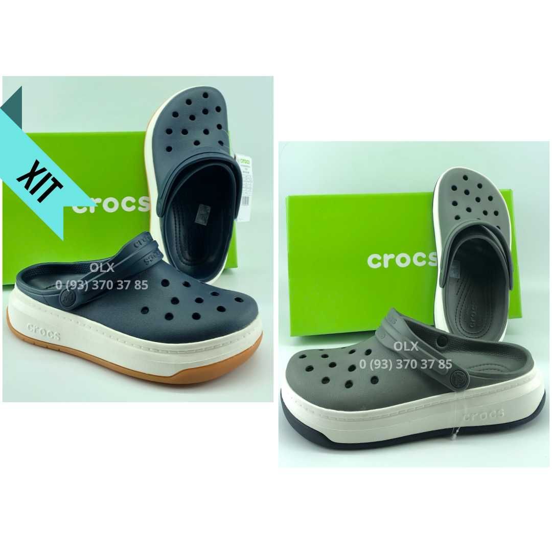 Крокси Чоловічі Crocs Crocband Full Force Grey Navy Темно- сині,  Сірі