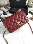 Сумка Chanel WOC Quilted Perfect Fit Wallet On Chain шкіра | бургунді