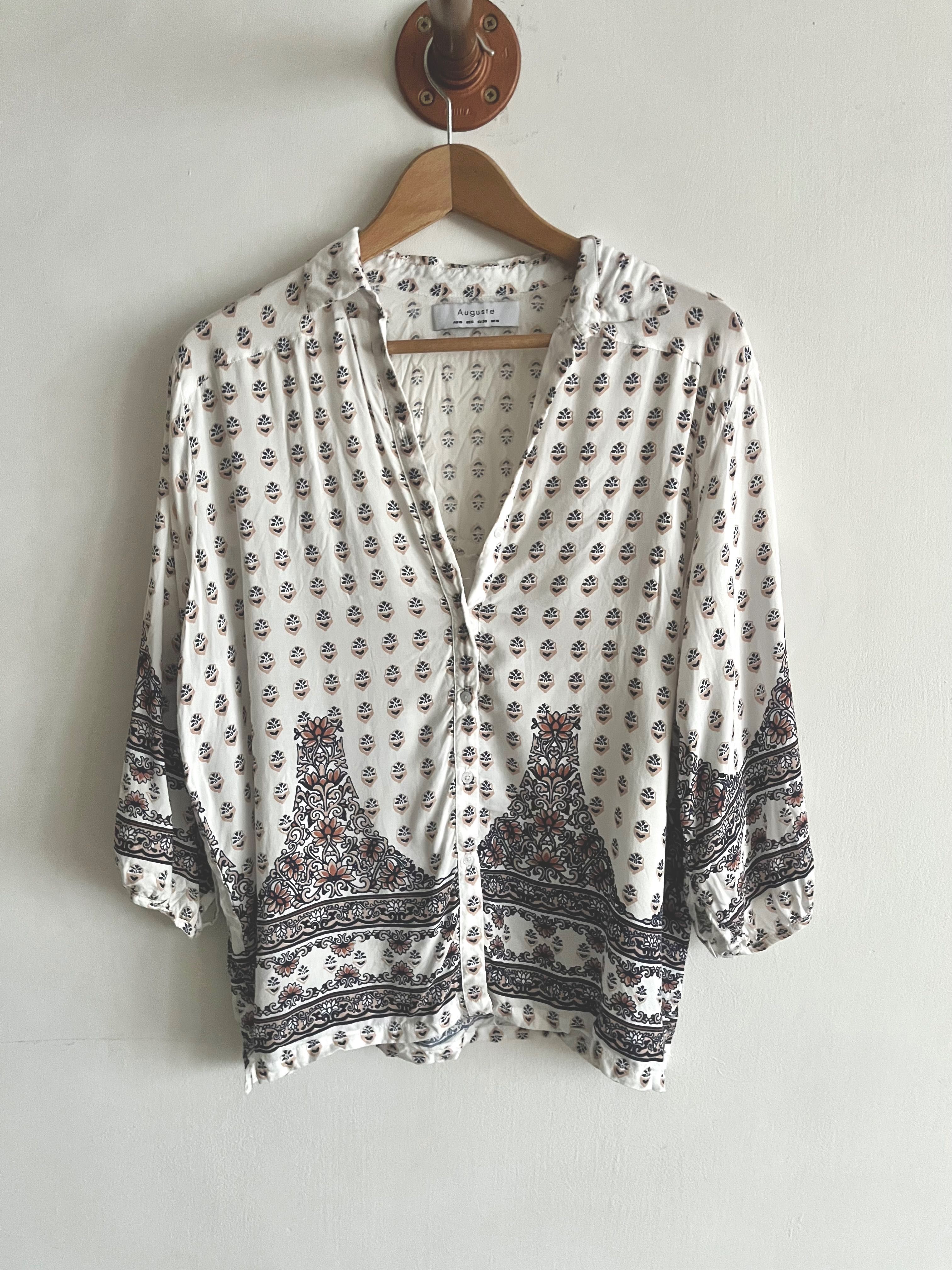 Auguste The Label Bluzka Koszula Boho Biała