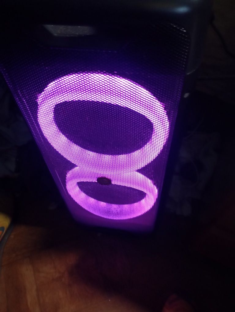 Coluna subwoofer portátil ngs/com luzes LED'