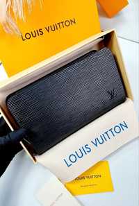 Кошелек чёрный на два отделения Louis Vuitton органайзер луи lv zippy