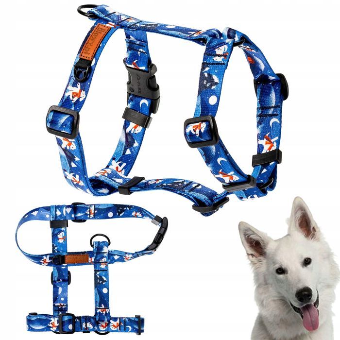 wygodne szelki guard dla średniego psa beagle basenji m 20 mm blue