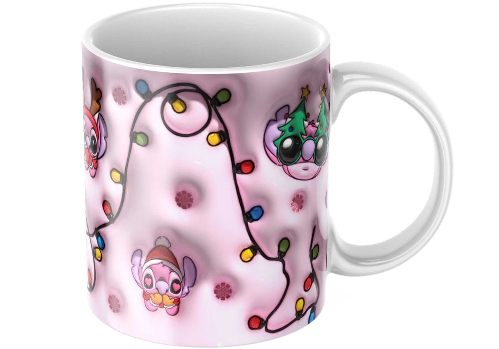 Świąteczny Kubek 3D Disney, Stitch - Wyjątkowy Prezent - Bestseller