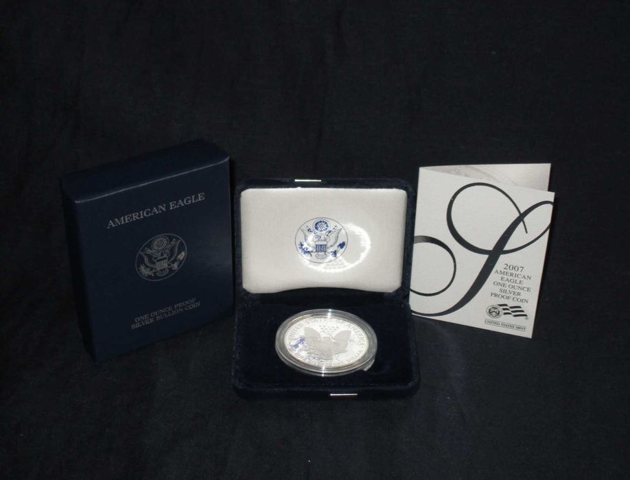 Moeda em Prata 2007 American Eagle One Ounce Proof Silver Coin