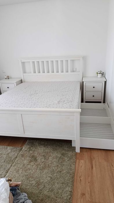 İkea Hemnes cabeceira, estrutura, ripado e 3 gavetas