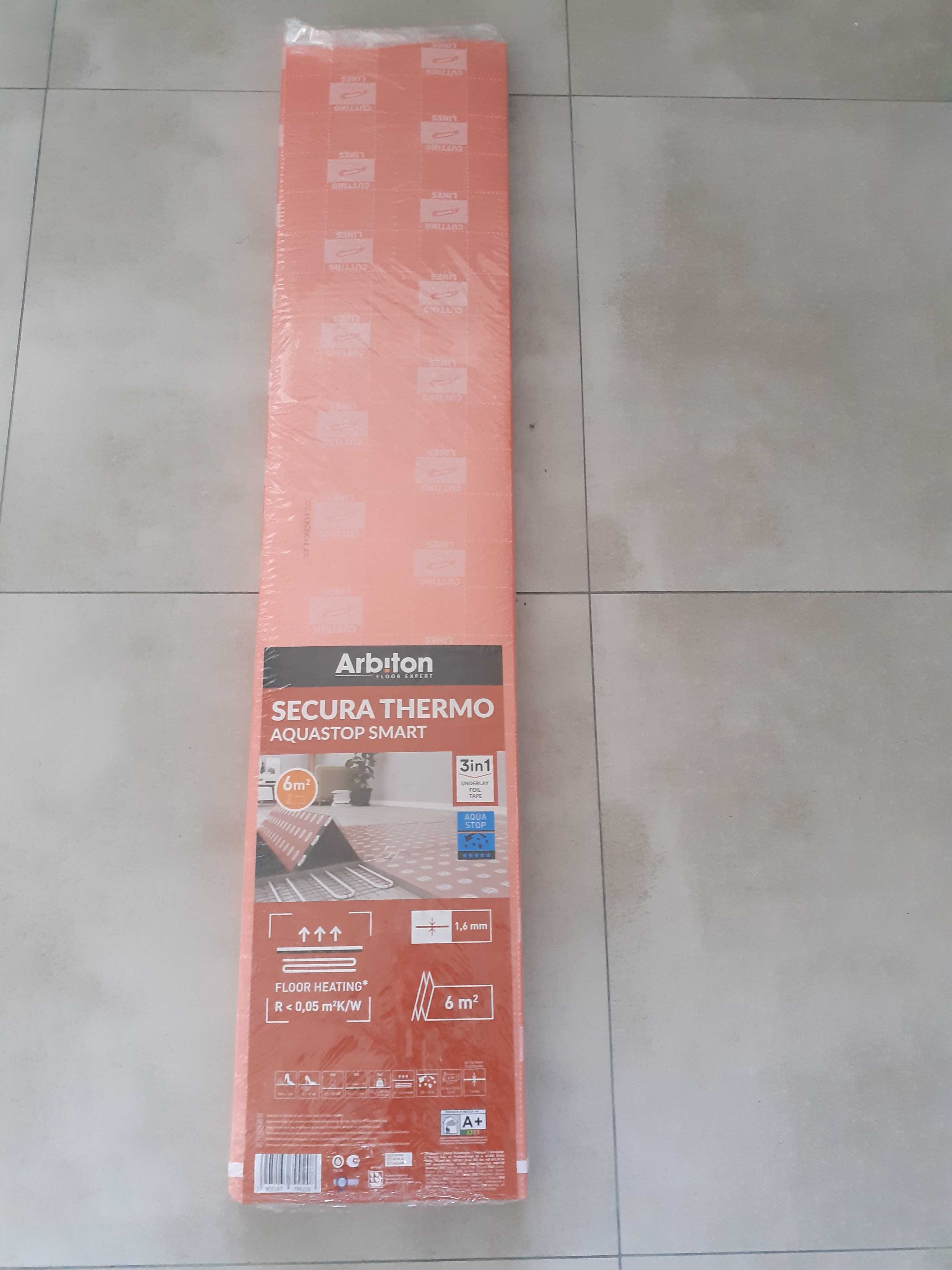 Podkład pod panele Secura Thermo Aquastop 1,6 mm. Nowe 6m2