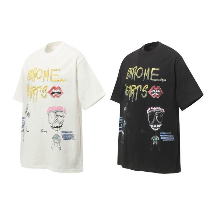 Футболка CHROME HEARTS унисекс оригинал мужская оверсайз черная белая