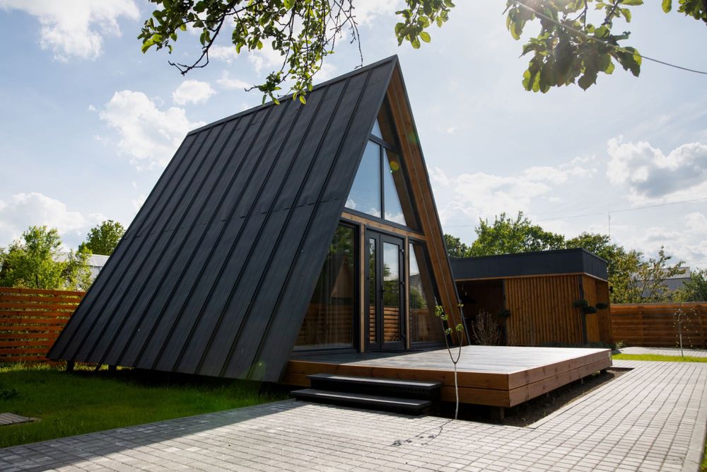 Відпочинок в AFrame будинку з сауною, альтанкою, мангалом в Денишах