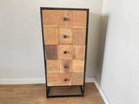 Komoda lite drewno metal 45x30x100