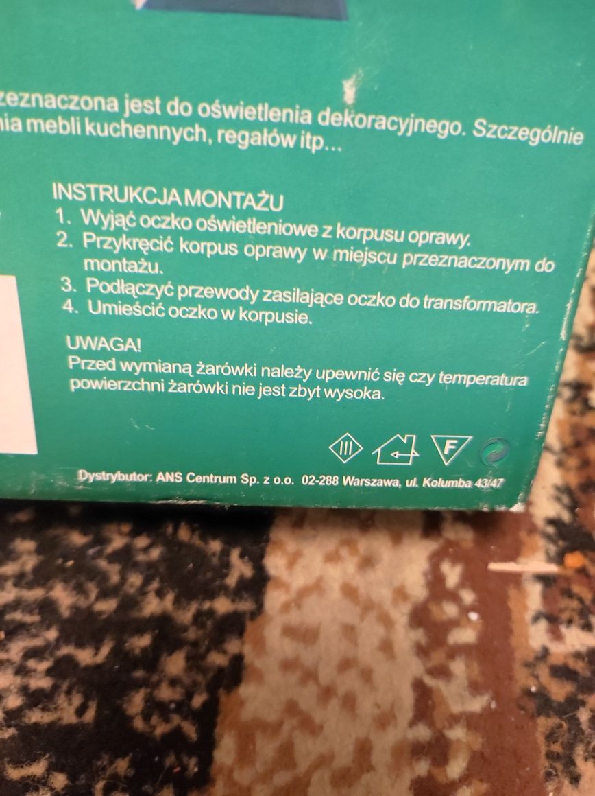 Oprawa Plus Halogen 4 sztuki plus zasilacz 12V