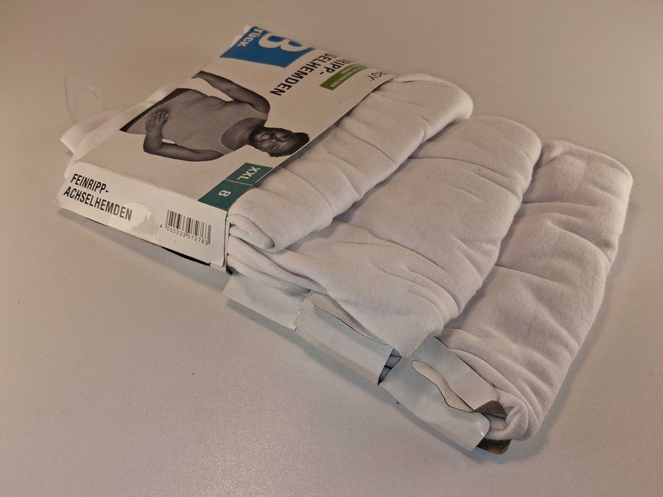 A159 Zestaw 3 Sztuk LIVERGY Męskie Podkoszulki Na Ramiączkach BiałeXXL