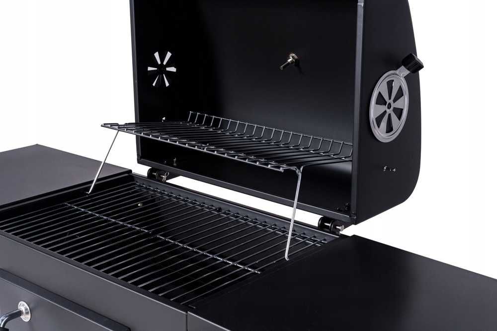 PROMOCJA Nowy Duży Grill Ogrodowy Węglowy Zamykany + Półki + Popielnik