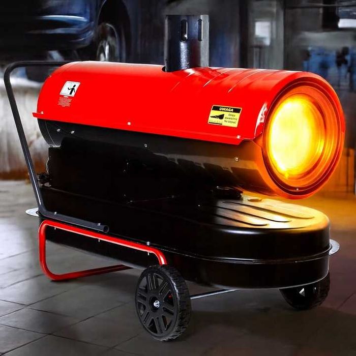 NAGRZEWNICA OLEJOWA 40 KW Z Kominem Spalinowa Dmuchawa + Termostat LCD