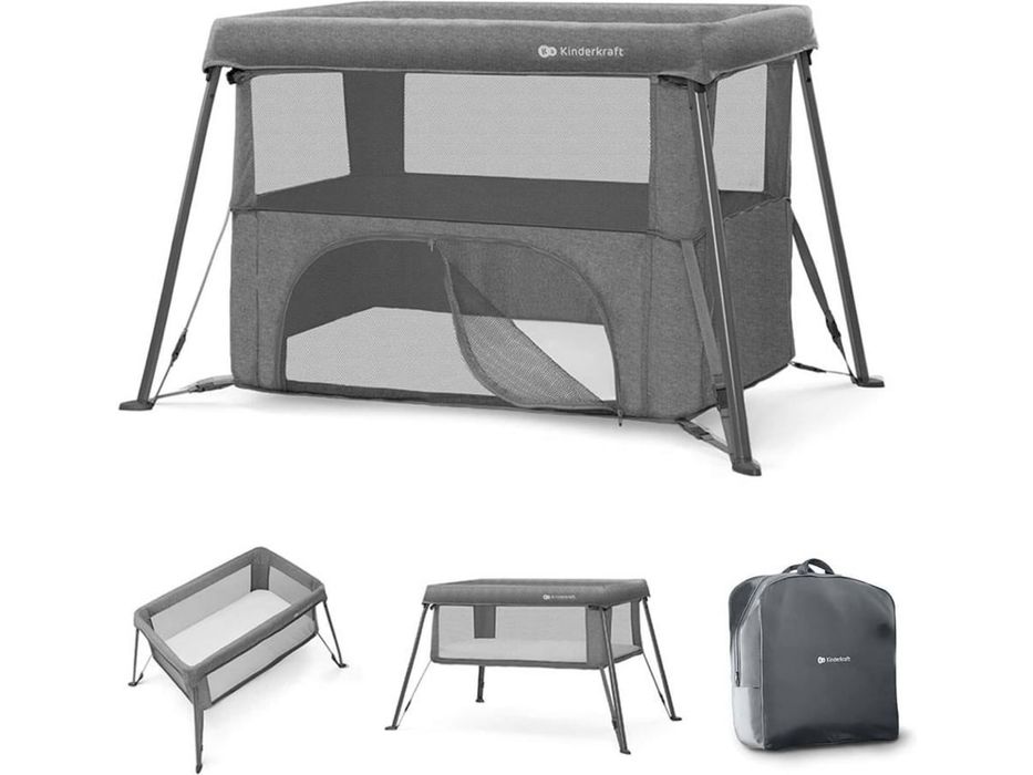 Berço - Parque de Viagem 3 em 1 KINDERKRAFT Cami Cinzento