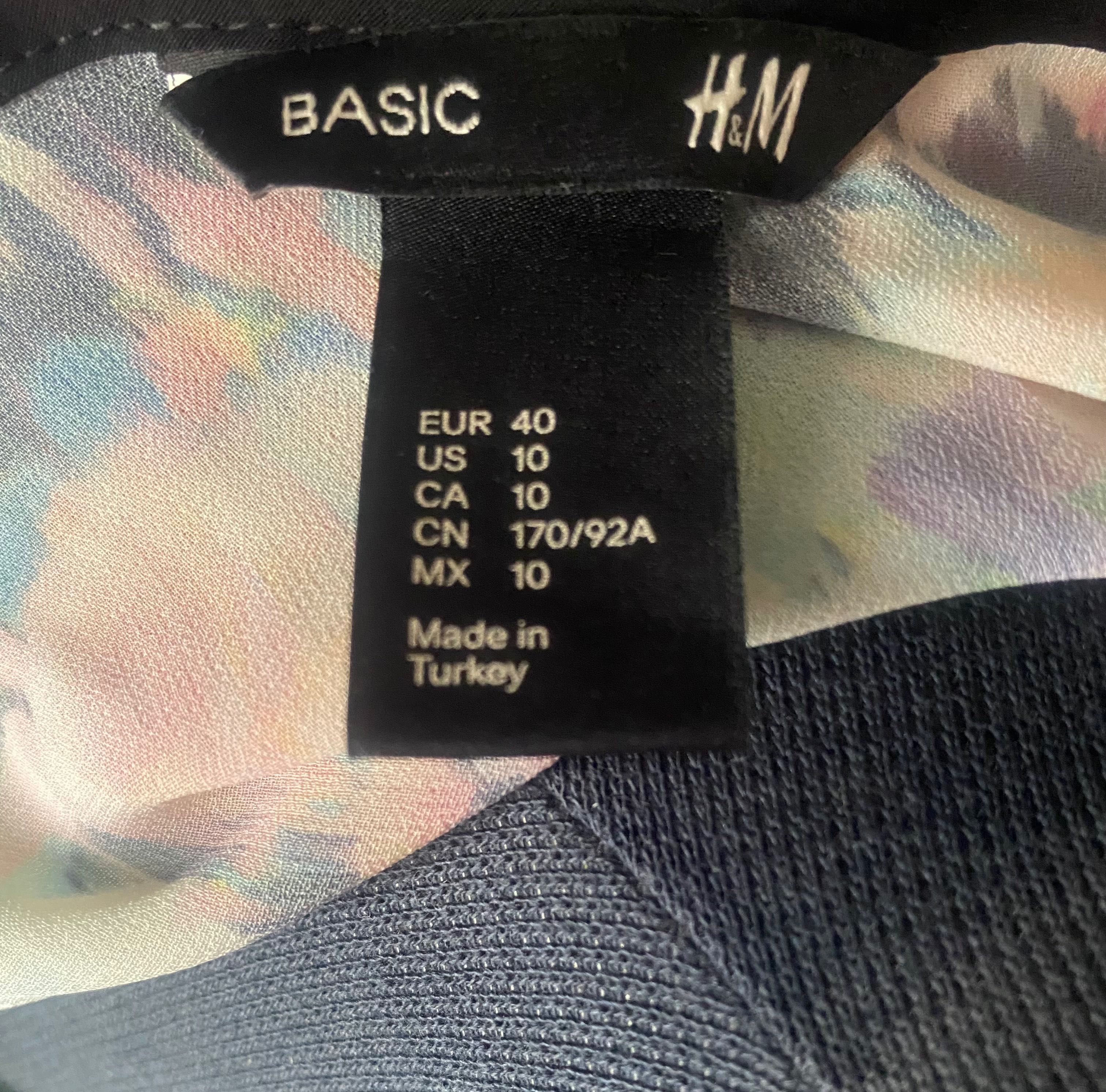 Kolorowa sukienka damska w kwiaty marki H&M rozmiar 40 L