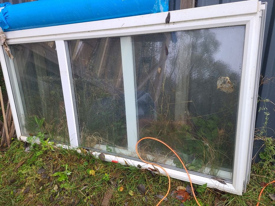 Drzwi tarasowe duże balkonowe 220x220cm plastik białe