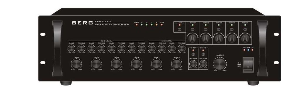 Новый Усилитель звука трансляционный микшер BERG Berg RAMS-240 колонки
