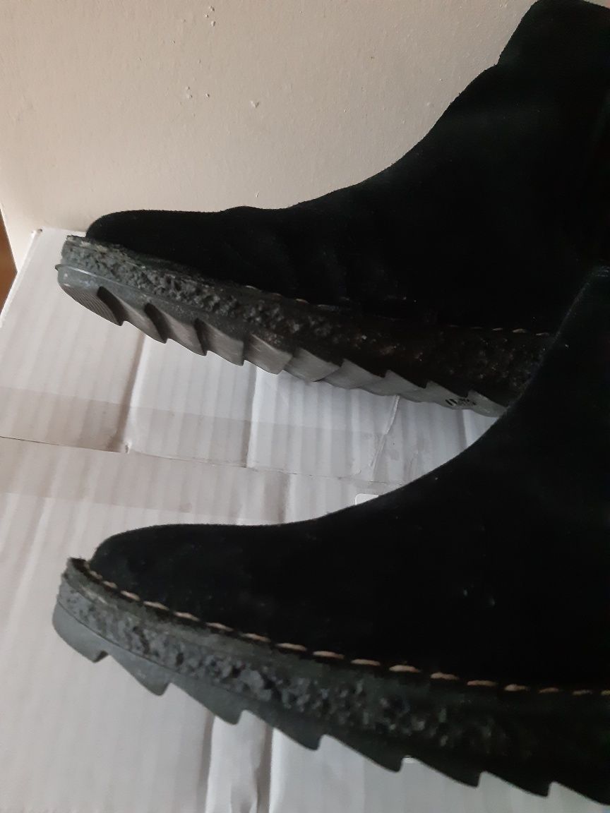 Clarks zgrabne botki skórzane komfort black ideał r 38