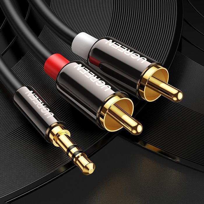 Przewód Audio Ugreen 3,5 mm Mini Jack - 2RCA 1,5M - Czarny