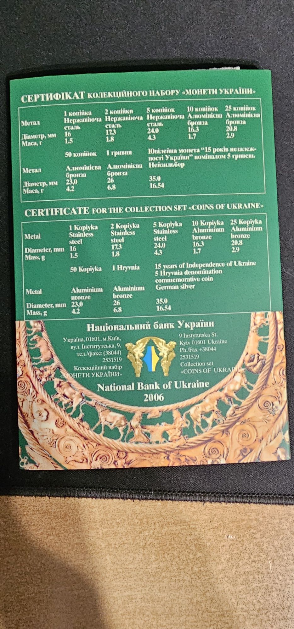 Набор монет Украины 2006 год