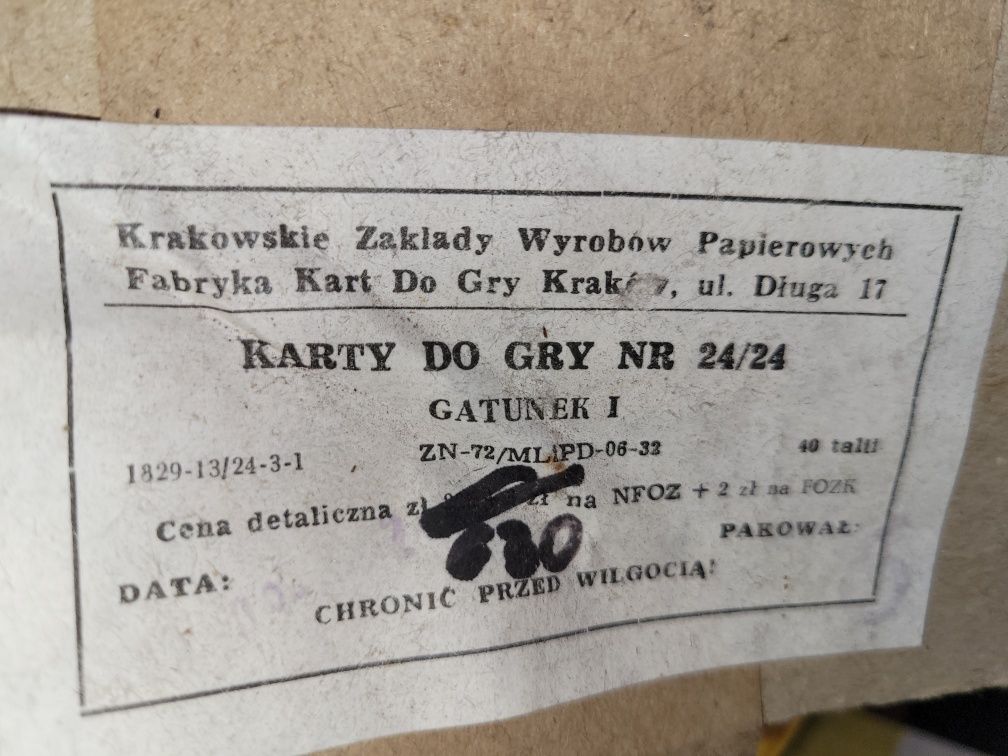 Karty do gry prl nowe kasztelańskie niebieskie