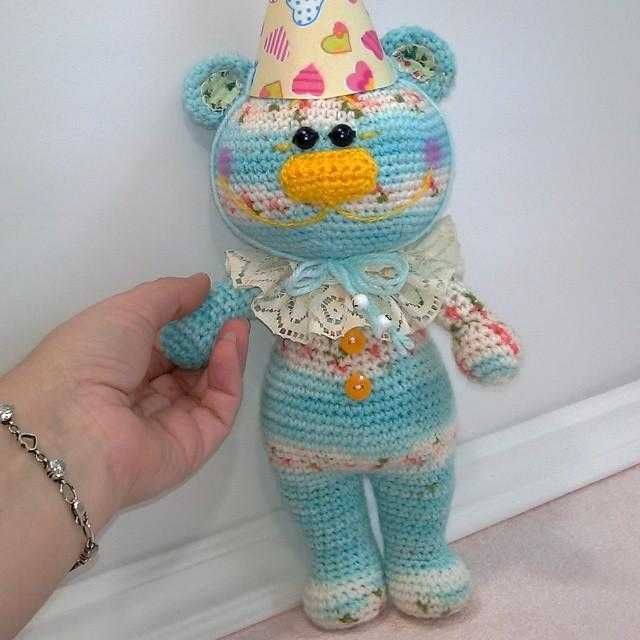 Новая вязаная Мягкая игрушка Prezzzent_ Мишка Улыбашка Hand Made 35 см