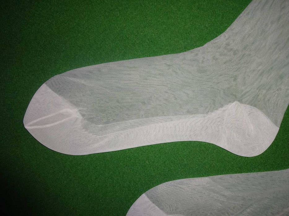 NYLONY białe nylonowe pończochy do pasa do pończoch