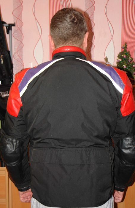 Мотокуртка с кордуры + нат. кож. вставки + защита + подстежка, 50 р./L