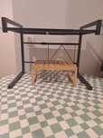 Conjunto de estante de metal extensivel + estande de madeira