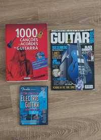 Livro, revista e dvd guitarras