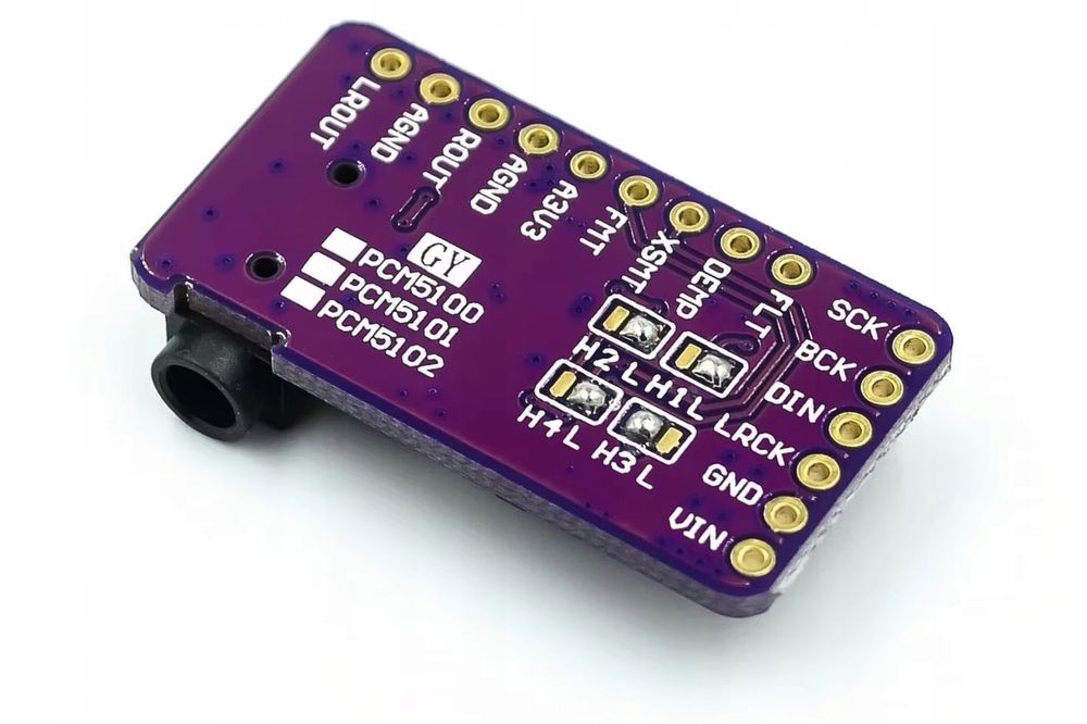 Moduł DAC dekoder PCM I2S audio PCM5102A Rpi + przewody