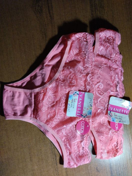 Sexy majteczki z koronką, rozmiar XXL, 2 pary