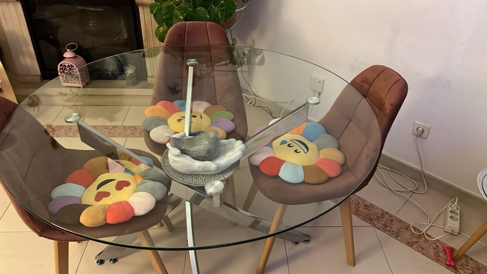 Mesa redonda de vidro 1.20cm