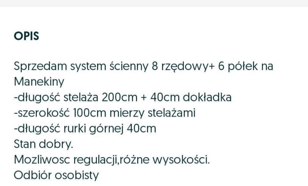 Wyposażenie sklepu odzieżowego