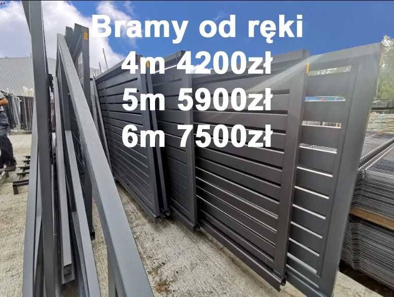 Najtańsza brama przesuwna od ręki ocynk lakier rama i wypełnienie