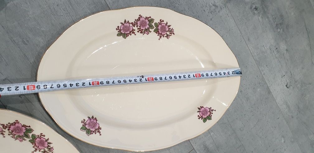 Porcelana Chodzież zastawa 6 osób, 2 półmiski, misa, waza, sosjerka