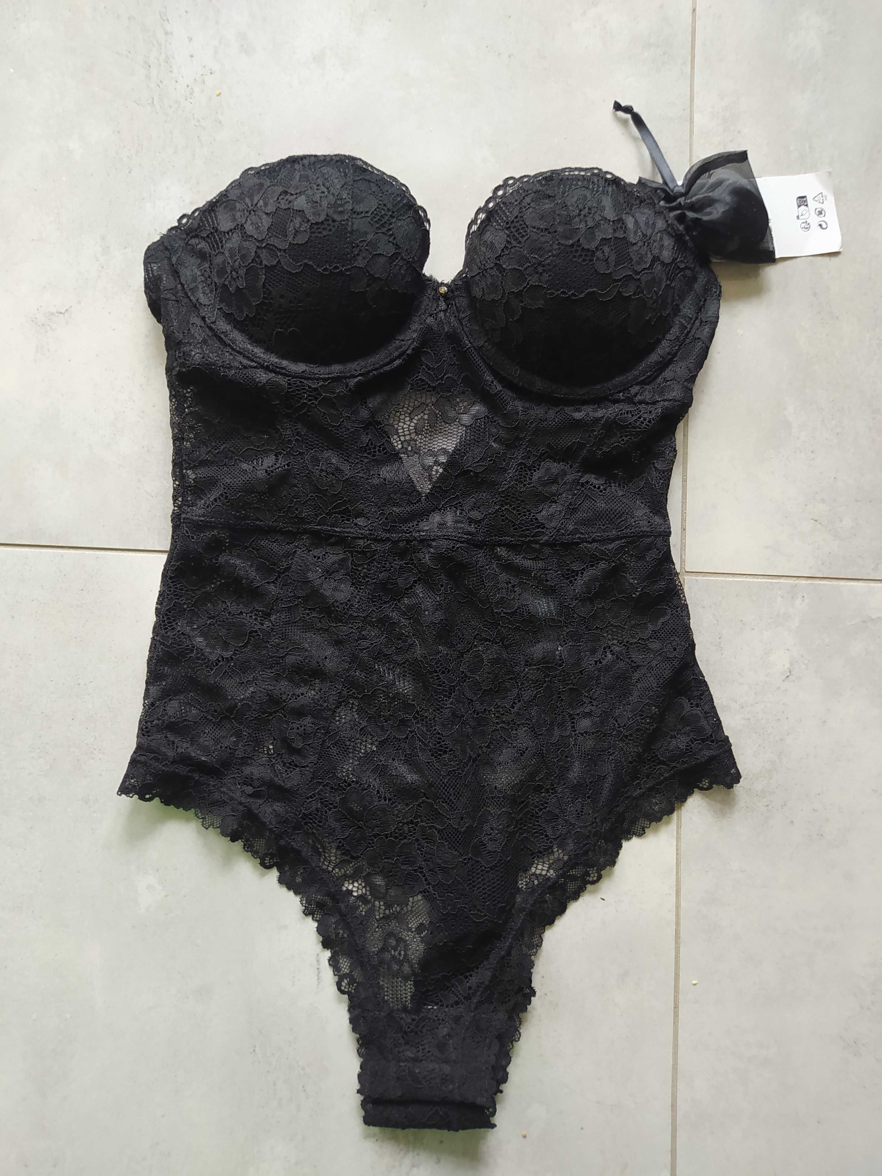 Czarne body koronkowe H&M XS nowe