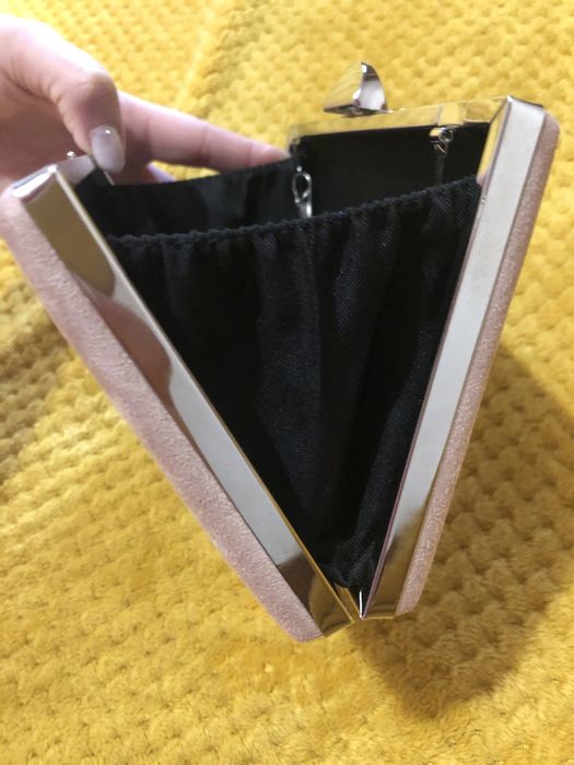 Pochete, rosa nude em pele de pêssego