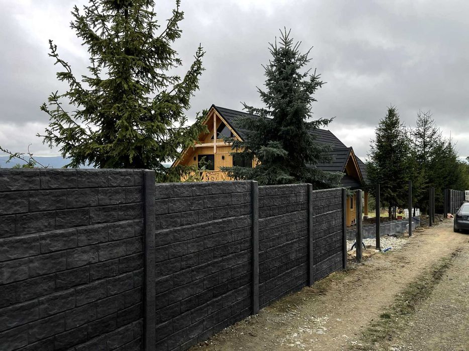 Ogrodzenia Betonowe Nowoczesne Płoty, Grafit,Podmurówki,Montaż,