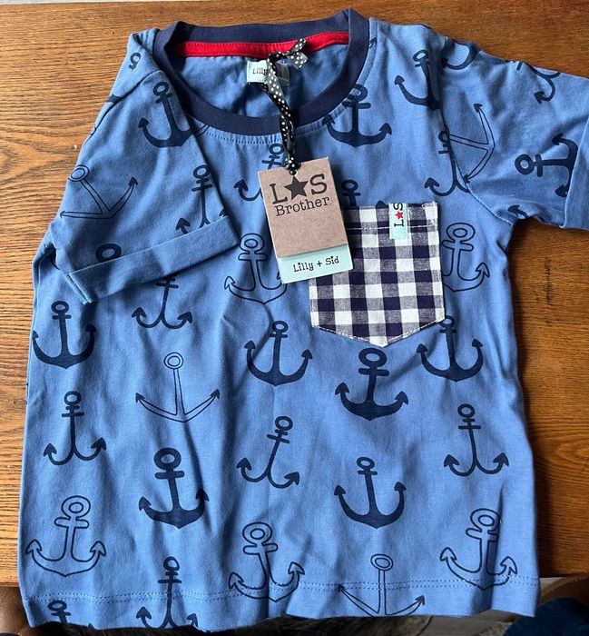 Koszulka tshirt bluzka chłopięcy kotwice nowy