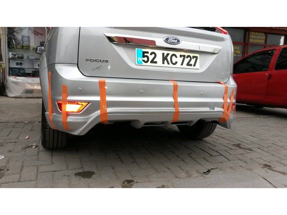 Ford Focus 2008-2011 Sedan Накладка на задний бампер (под покраску)
